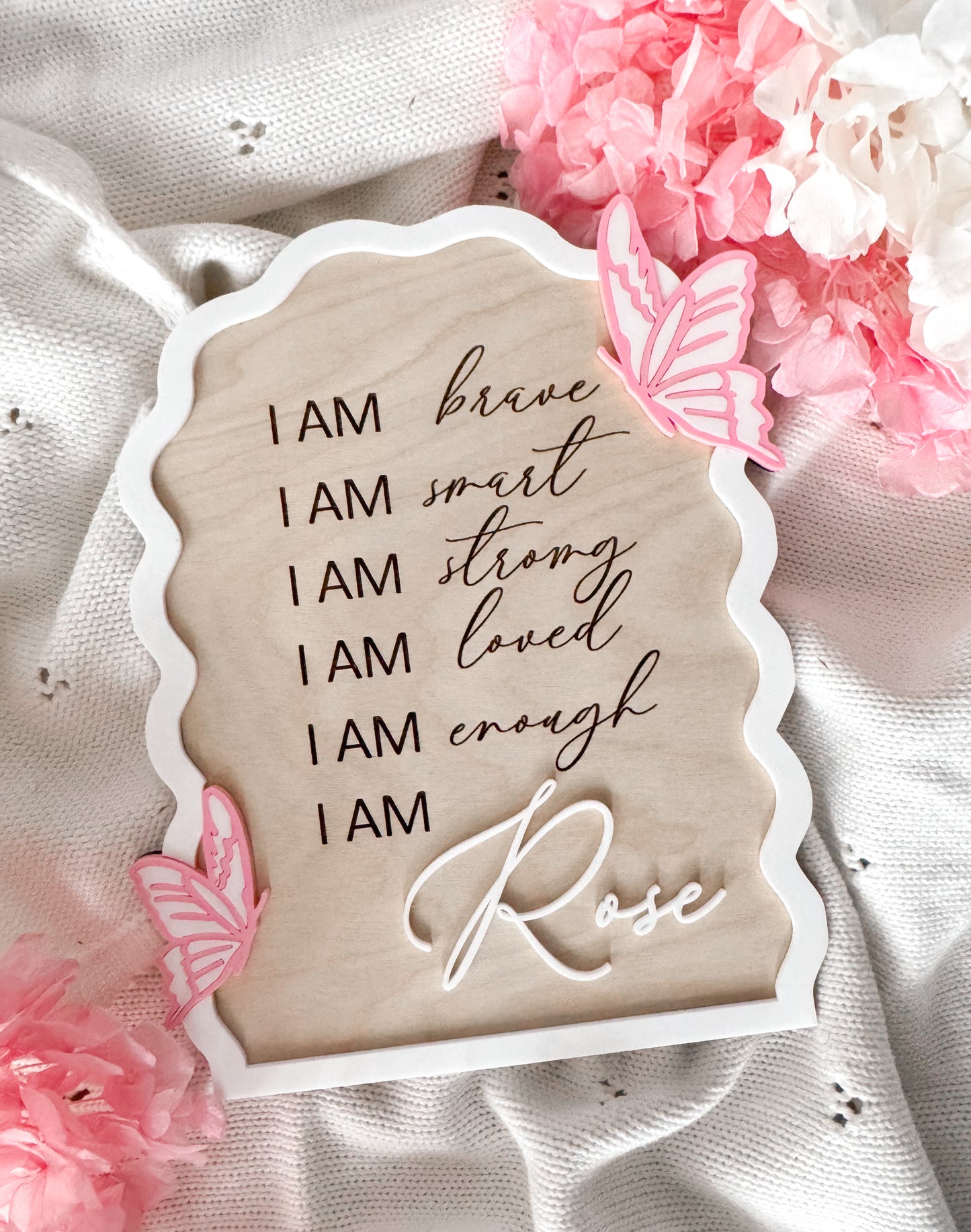 I am personalised affirmation plaque
