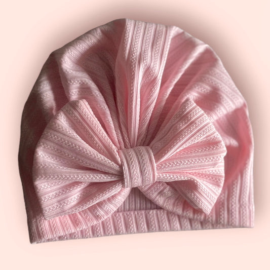 Pink baby bow hat