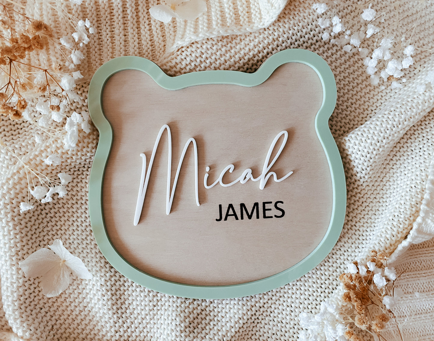 Baby bear birth announcement