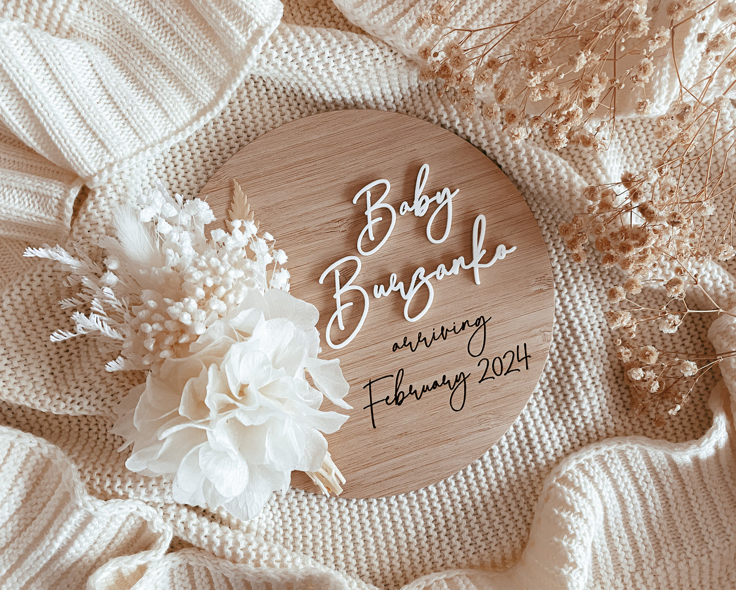 Pregnancy announcement sign personalised