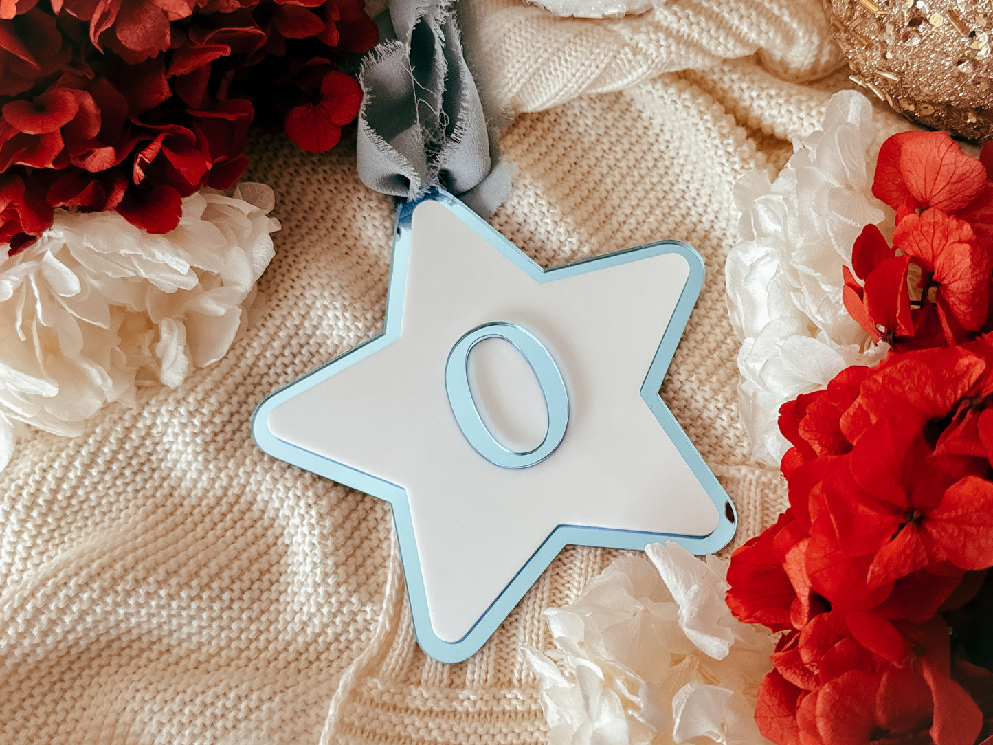 Star shape initial Christmas tree decoration