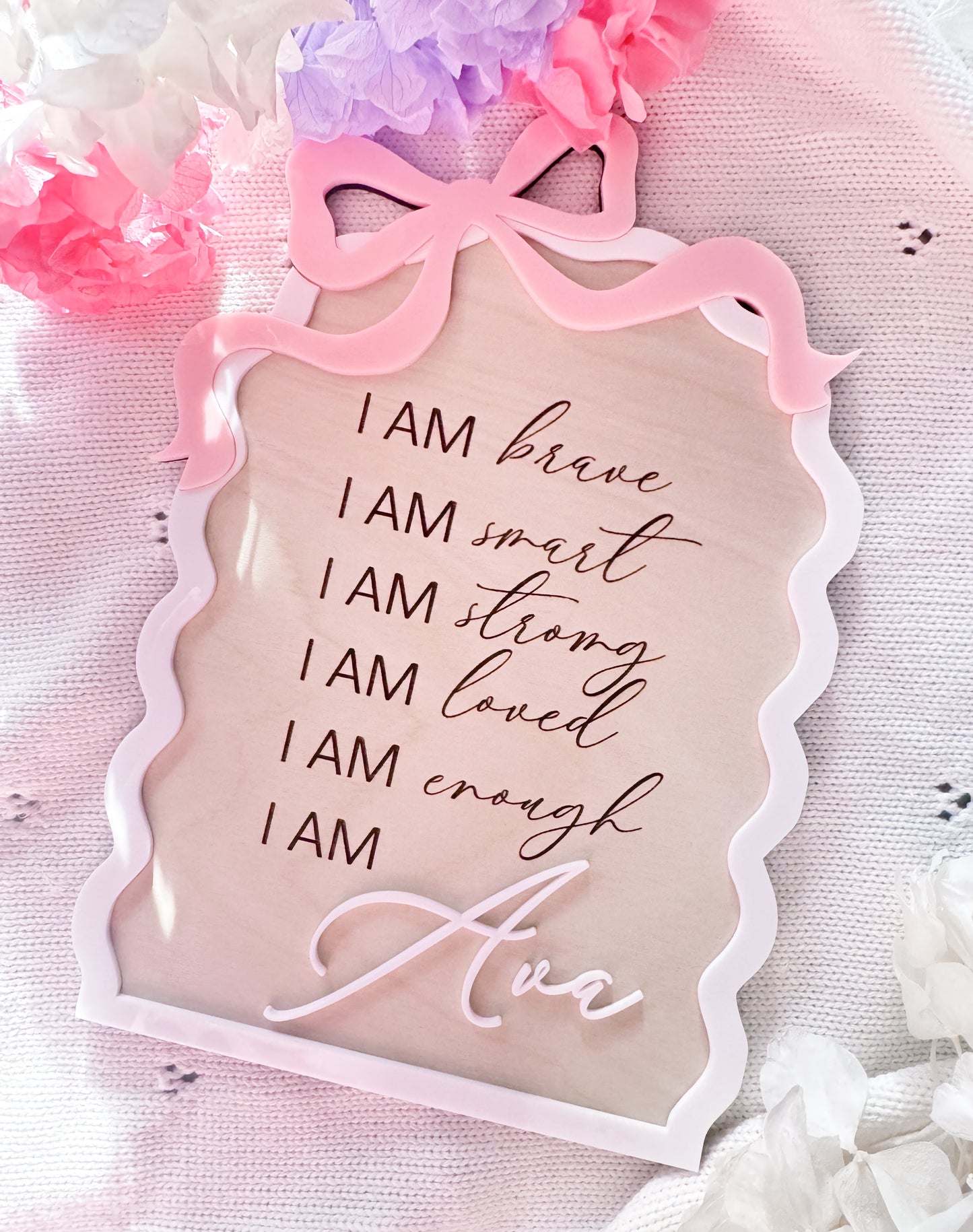 I am personalised affirmation plaque