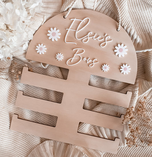 Personalised daisy bow holder