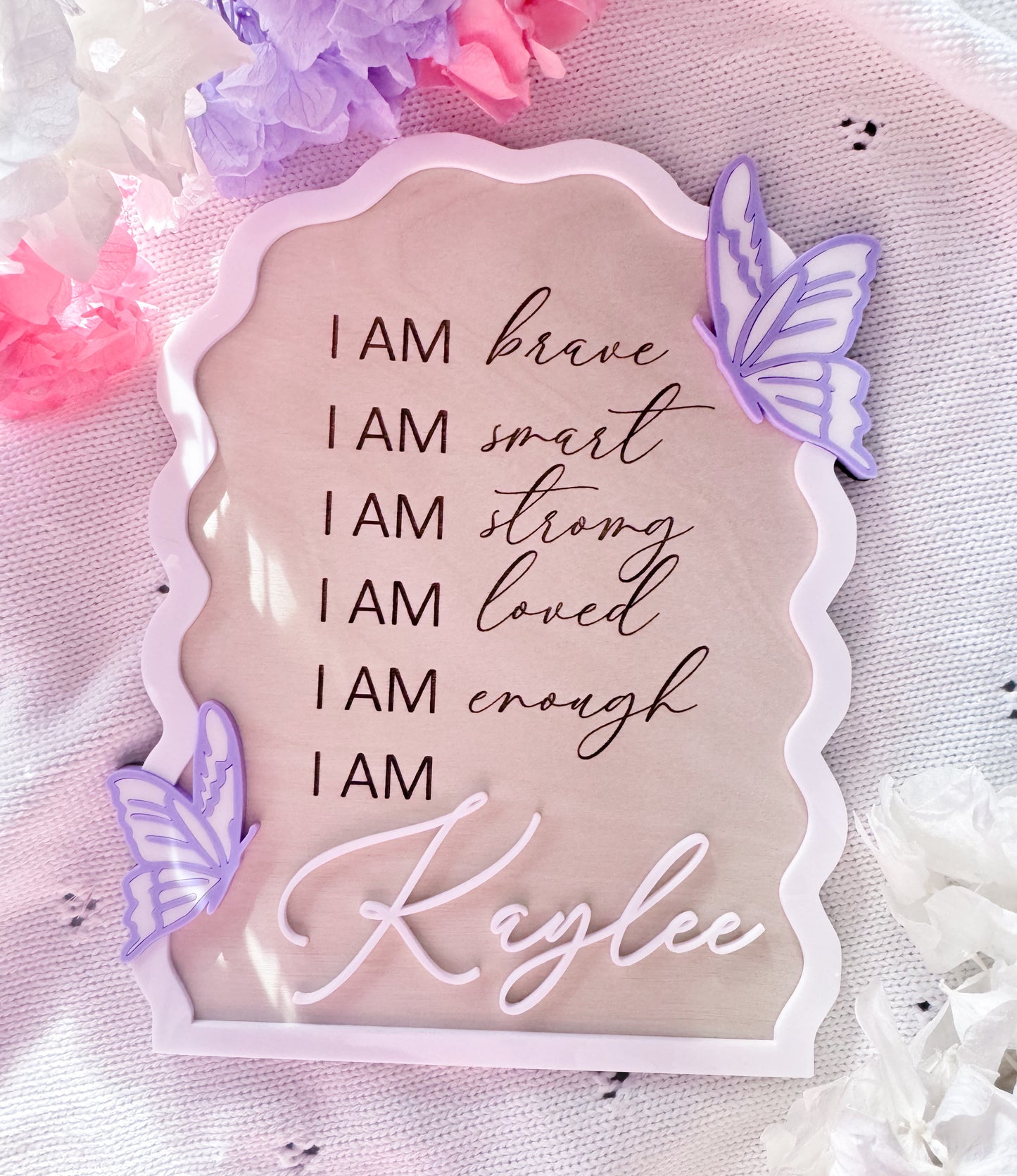 I am personalised affirmation plaque