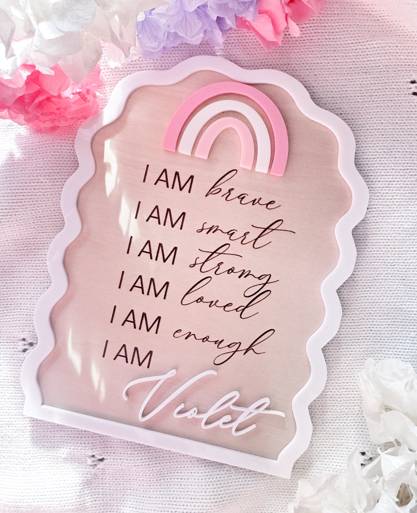 I am personalised affirmation plaque