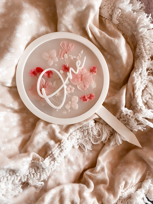 Pressed floral cake topper