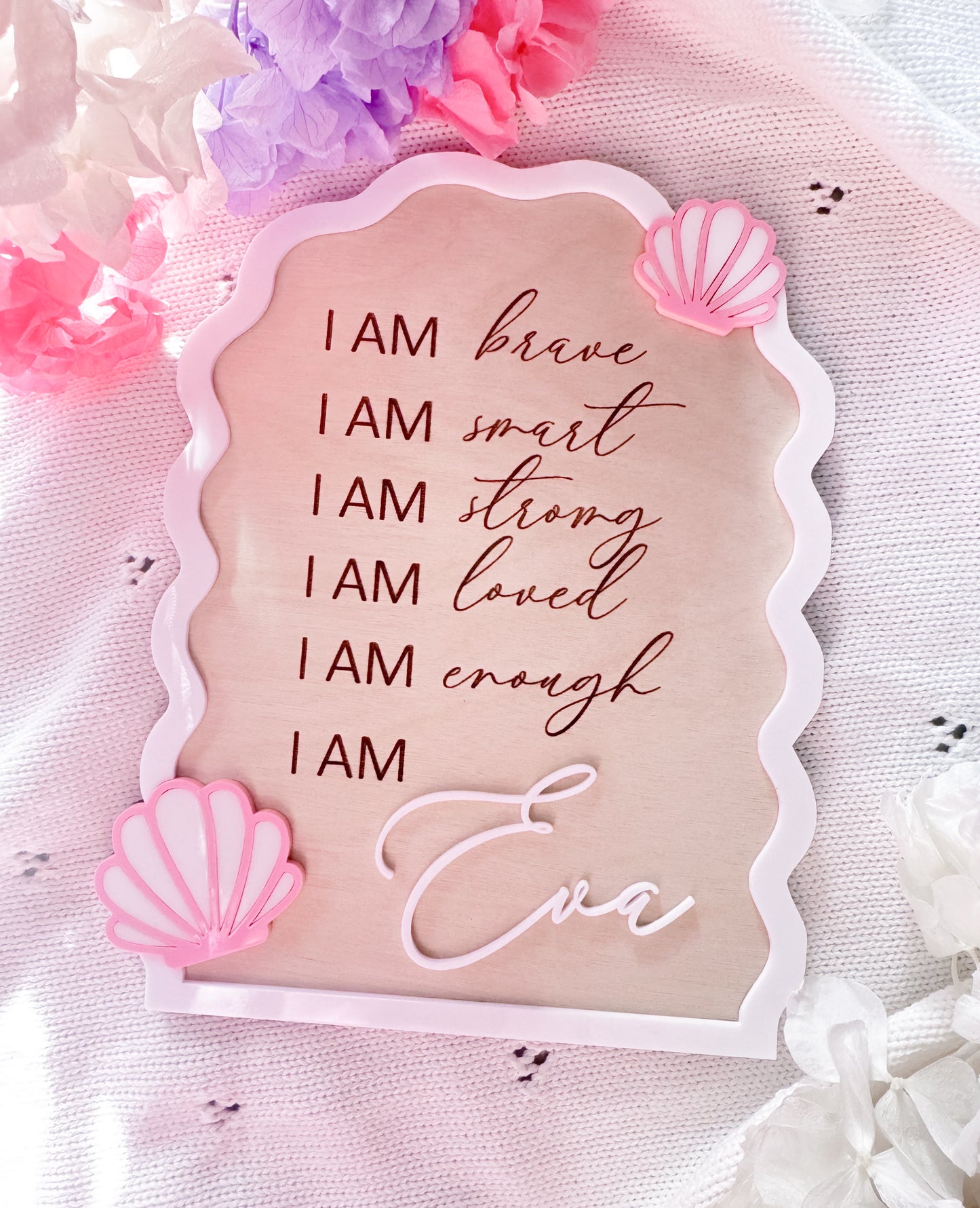 I am personalised affirmation plaque