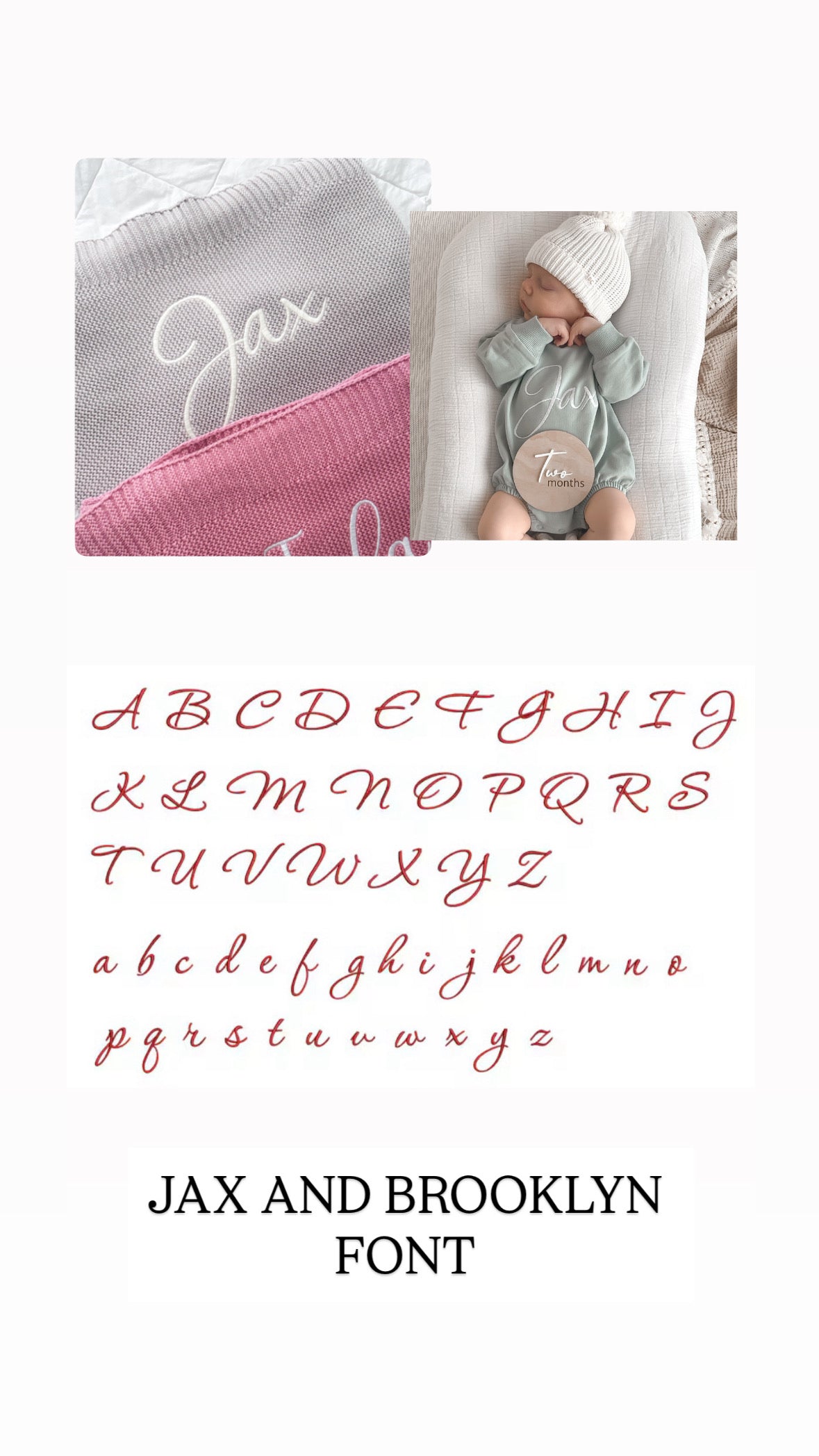 White knit personalised baby blanket