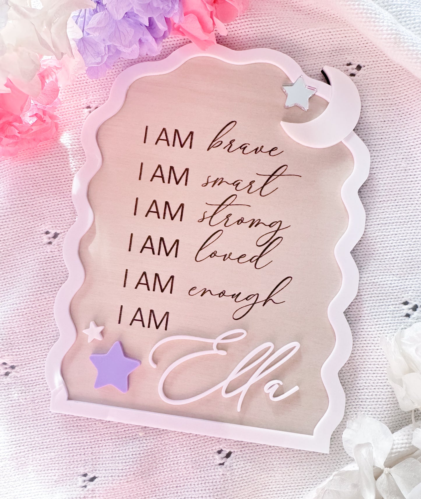 I am personalised affirmation plaque
