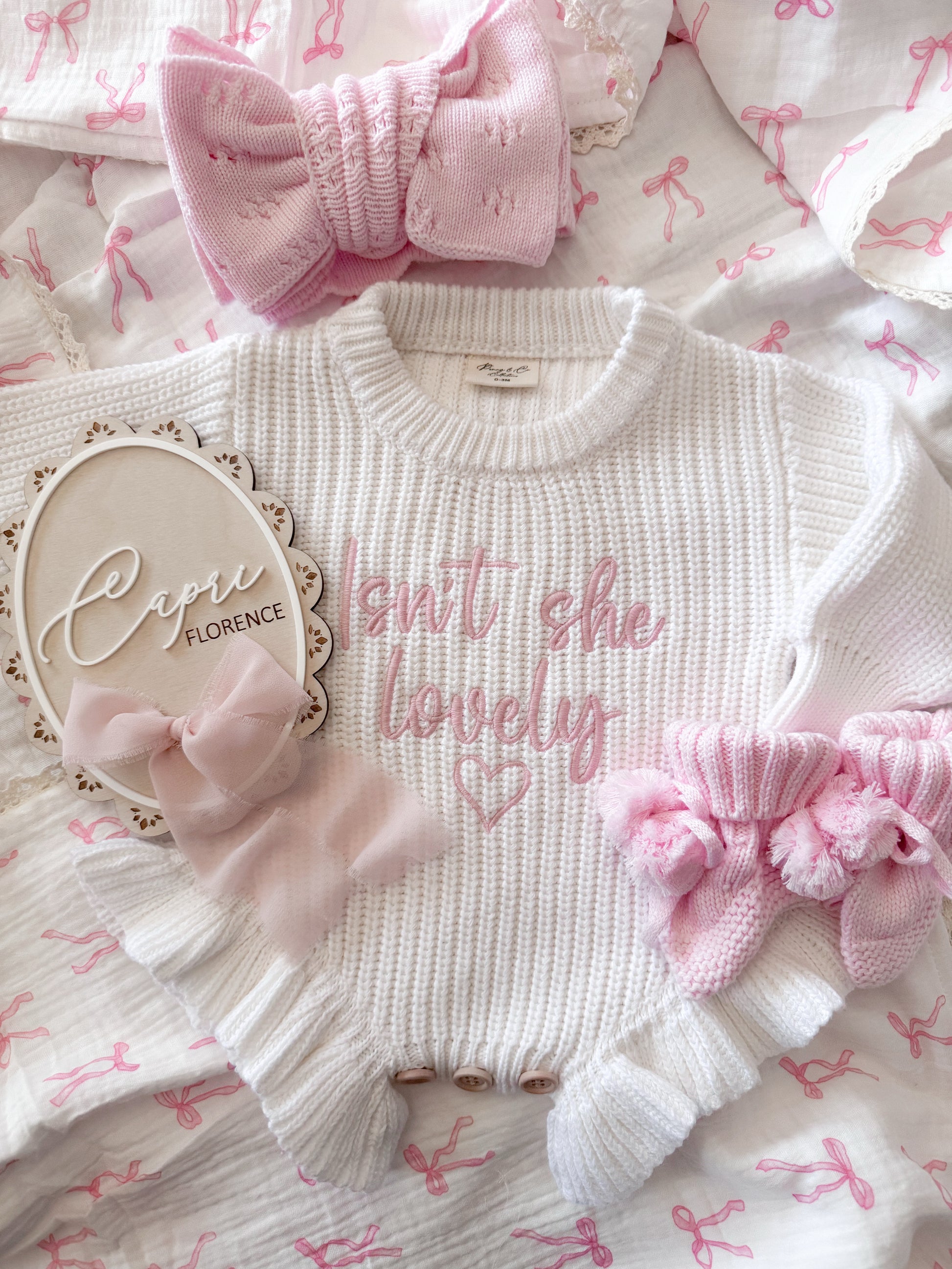 baby girl birth announcement outfit Australia personalised