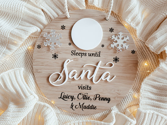 Sleeps until Santa visits countdown