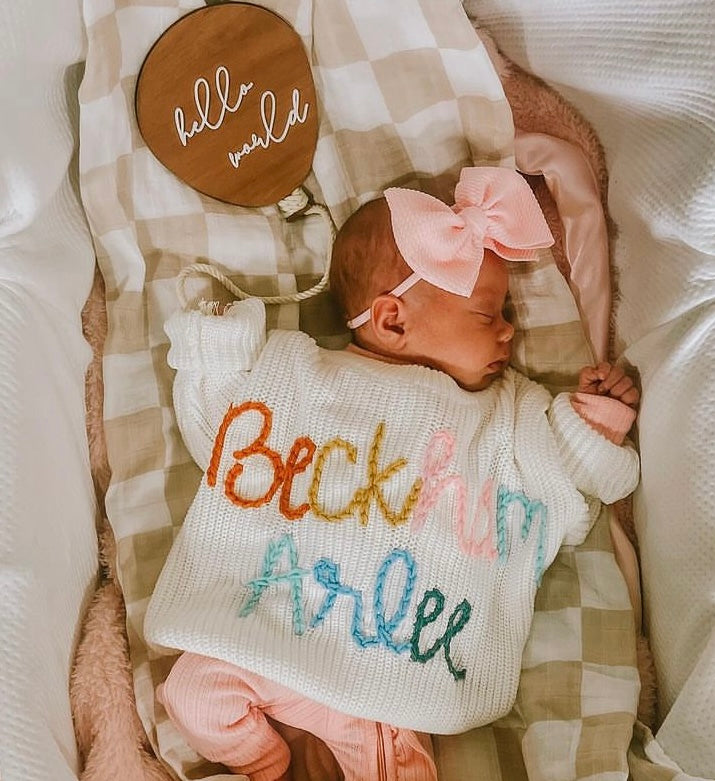 Balloon shape hello world birth announcement