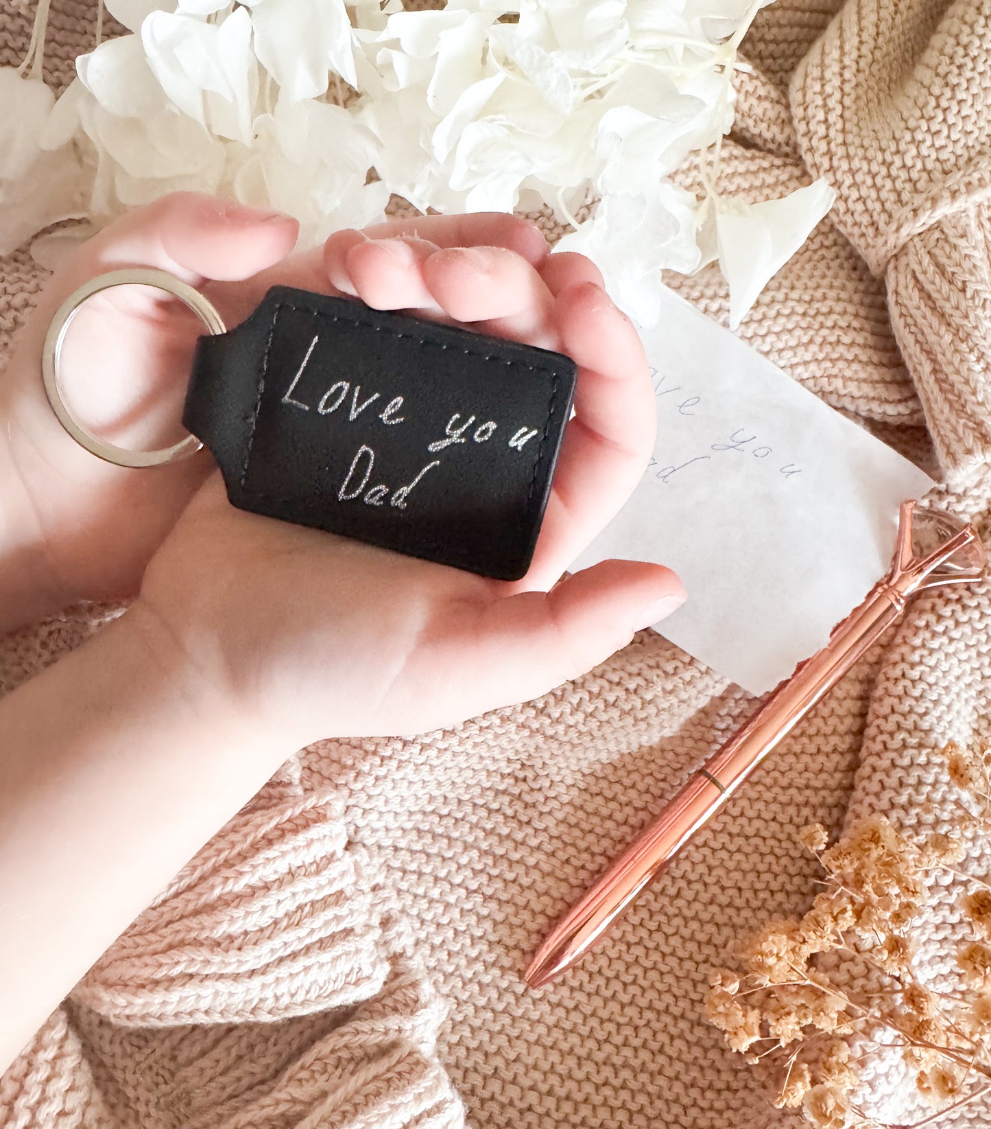 Father’s Day personalised keyring black