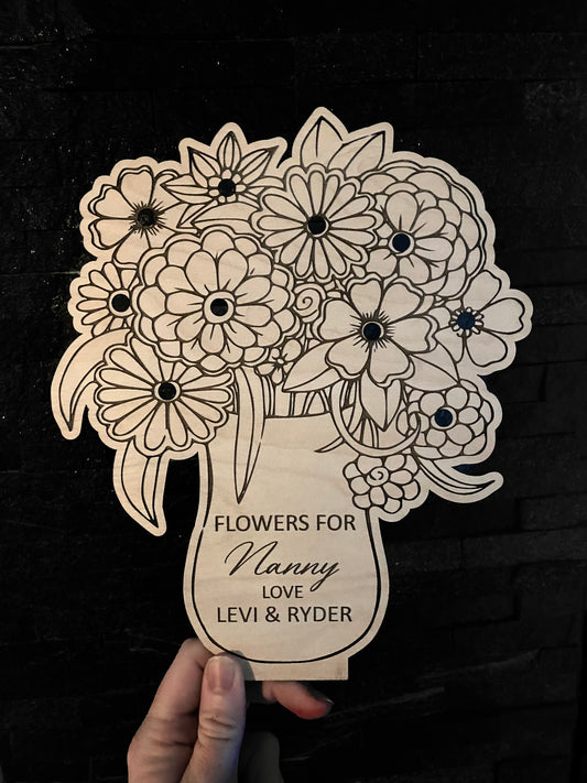 Mother’s Day standing wooden flower bouquet