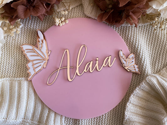 Personalised baby girl name sign