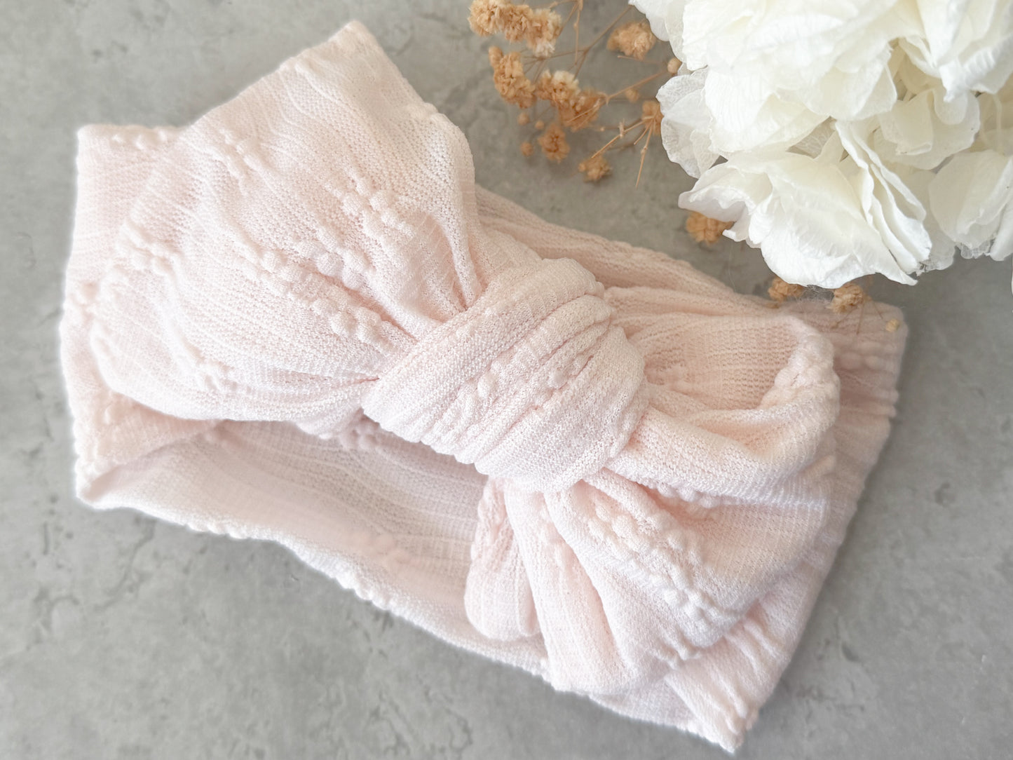 Floral pattern light pink baby bow PRE ORDER
