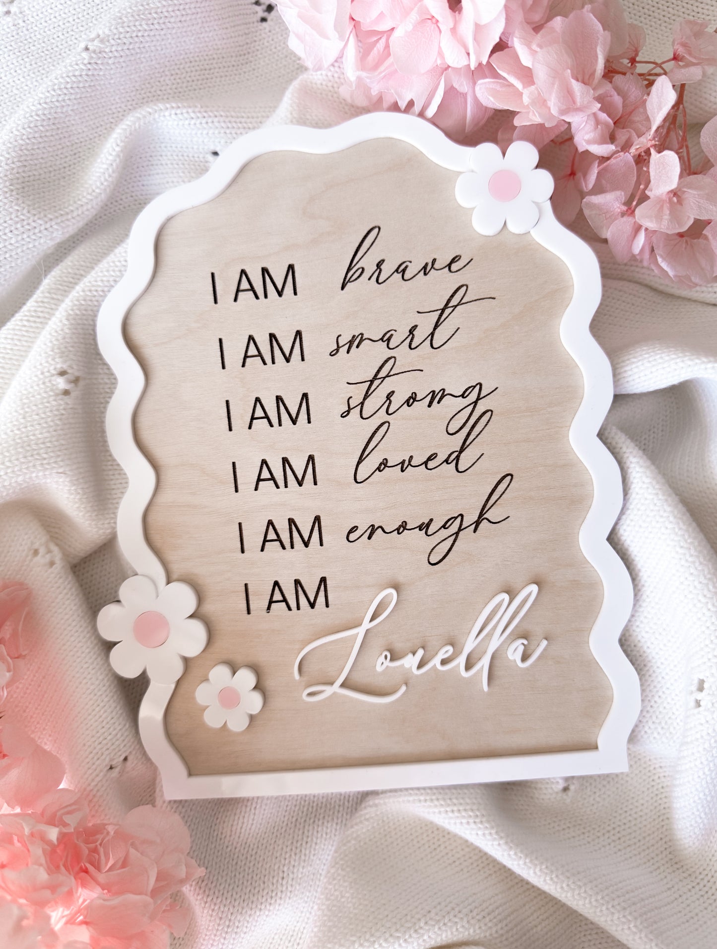 I am personalised affirmation plaque