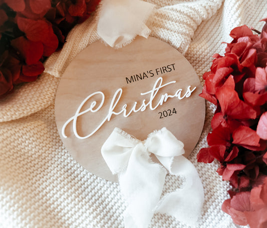 First Christmas 2025 ribbon tree decoration