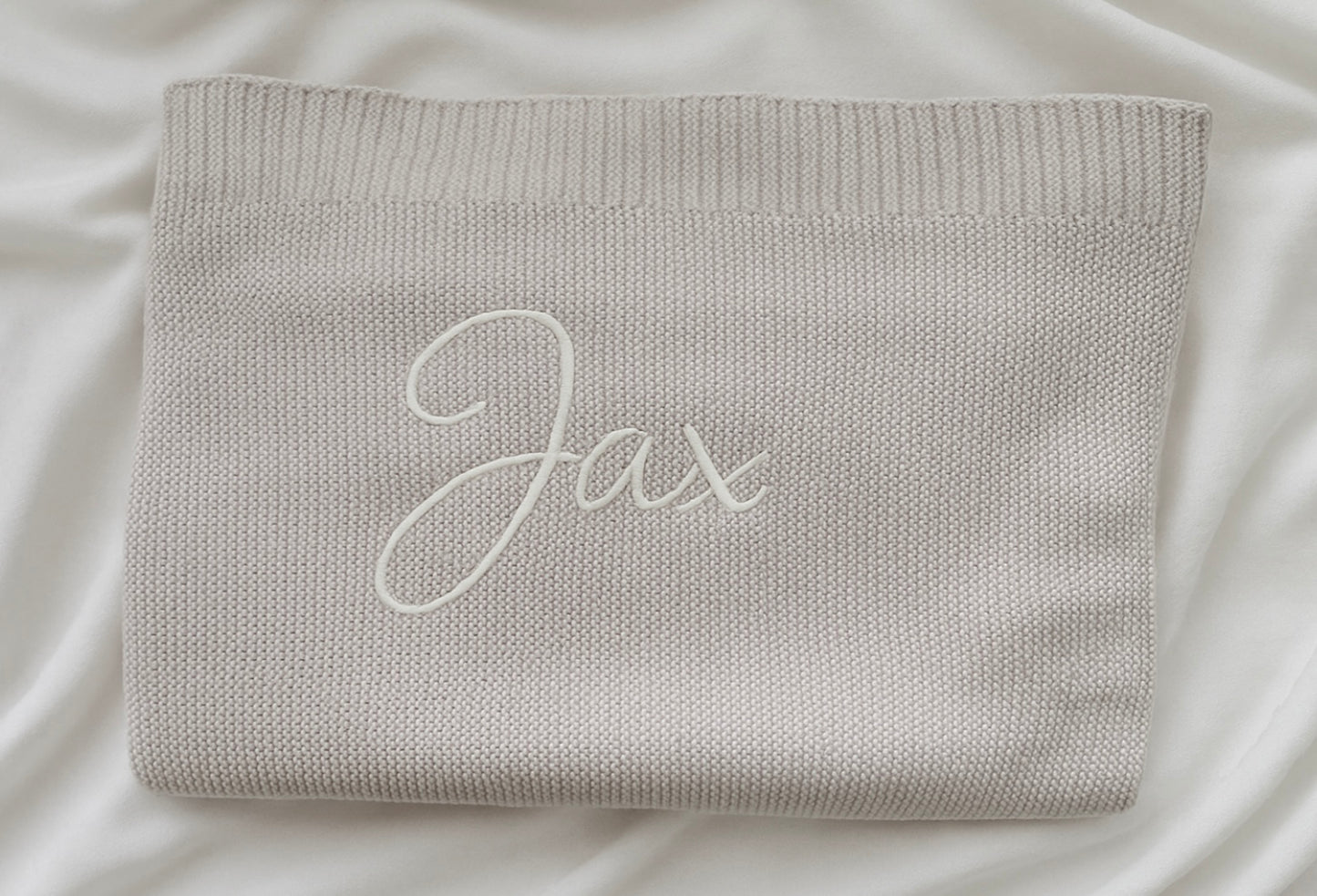 Personalised baby blanket stone colour