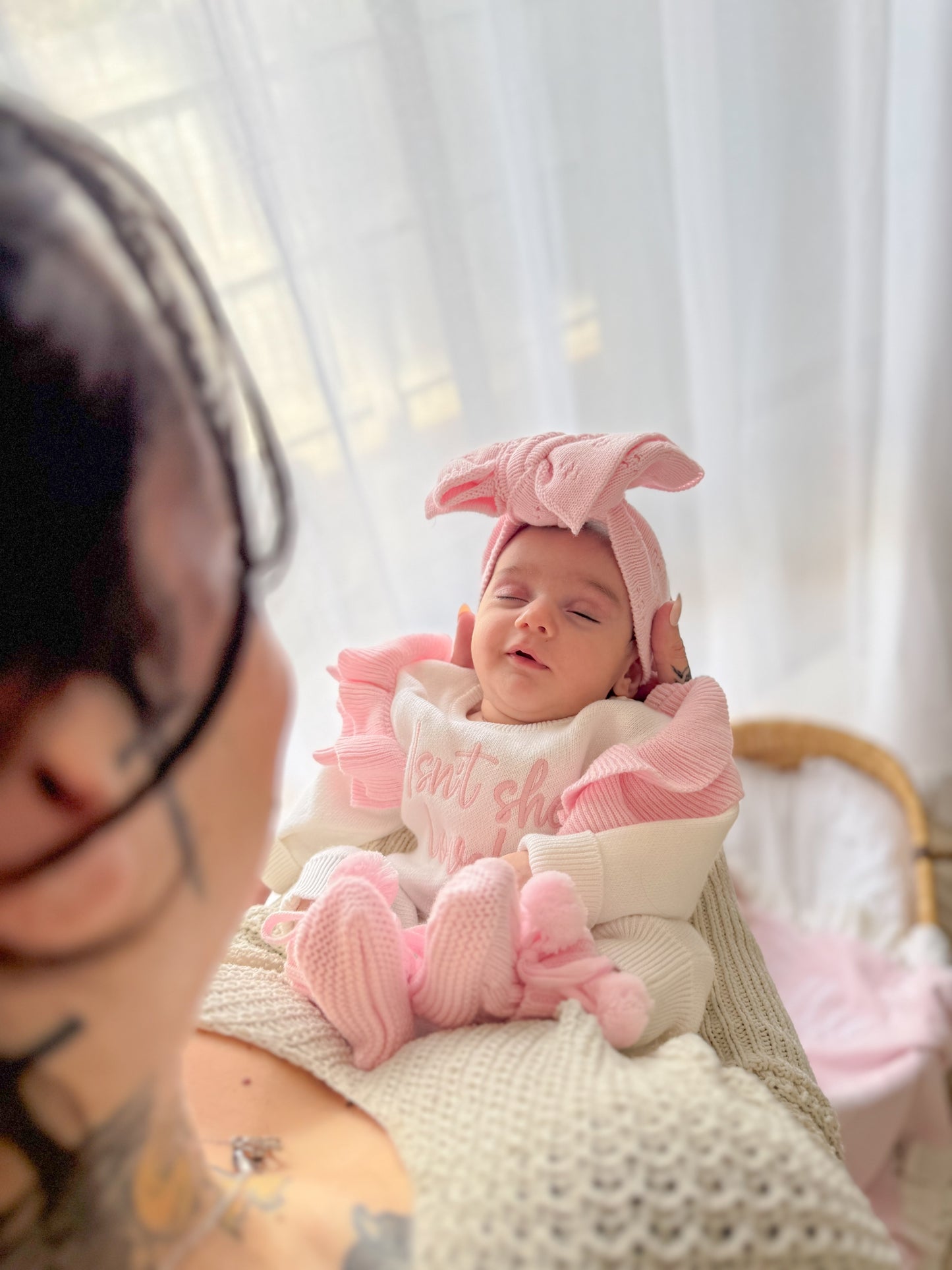 Isn’t she lovely baby announcement romper