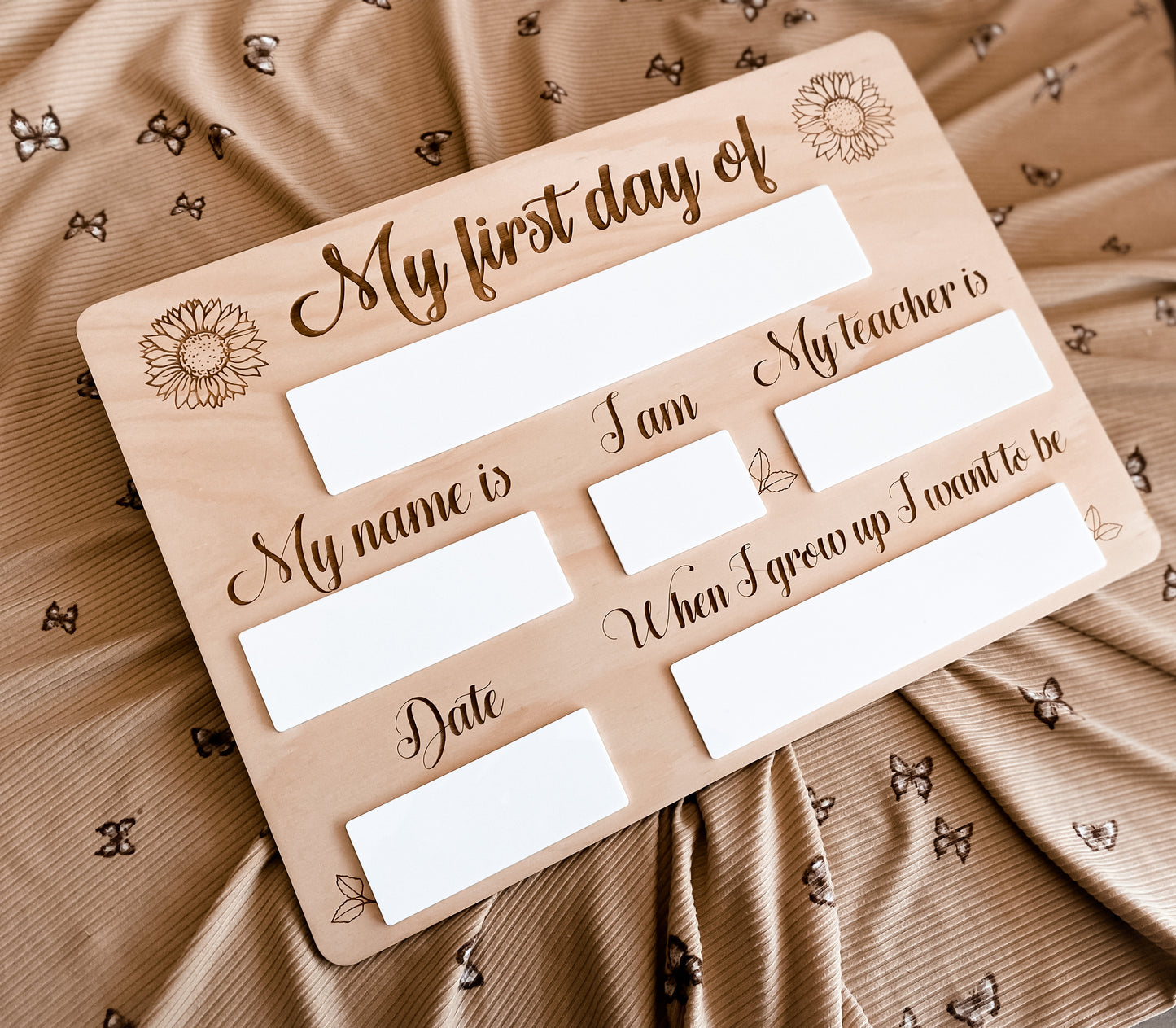 First day board sunflower design