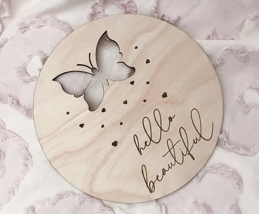 Cut out butterfly announcement