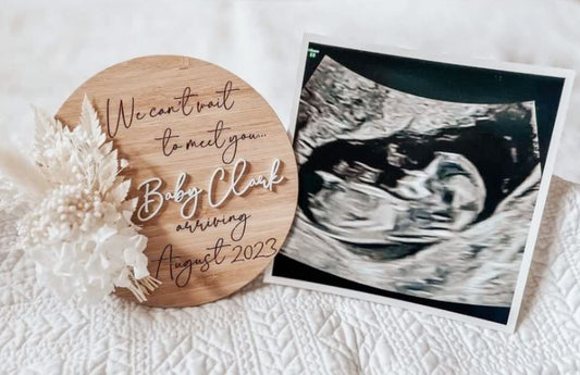 We can’t wait to meet you! Surname pregnancy announcement