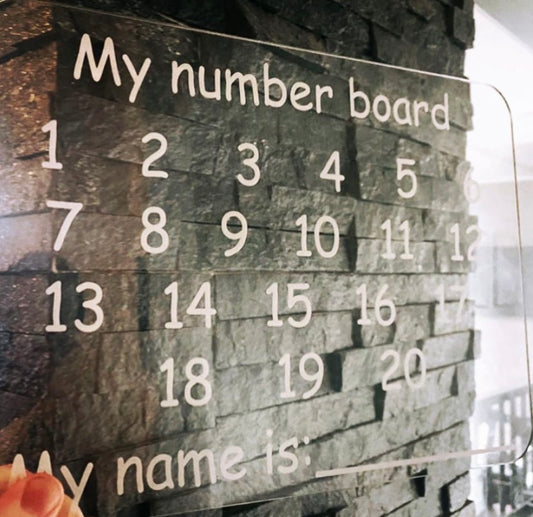 Number tracing board