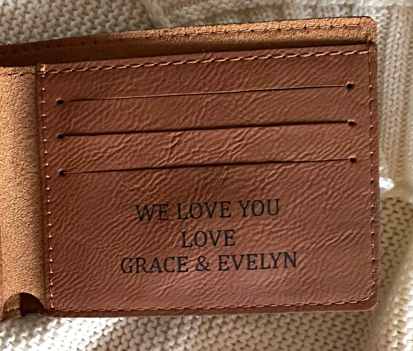 Personalised Father’s Day wallet chestnut