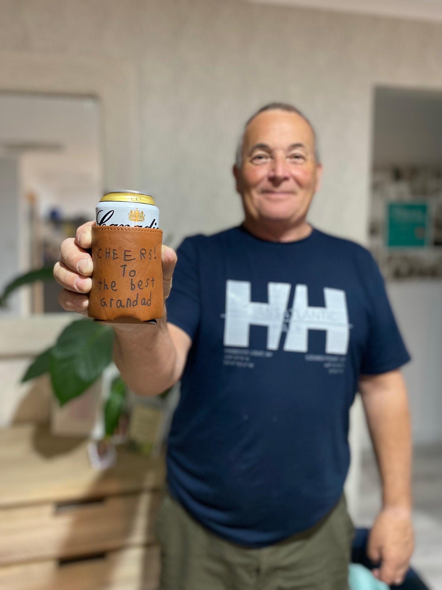 Personalised Stubby holder chestnut