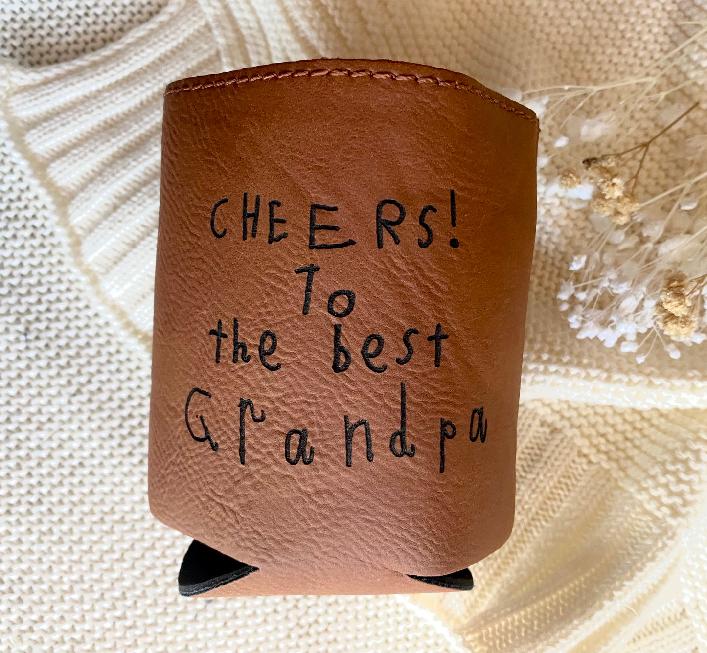 Personalised Stubby holder chestnut