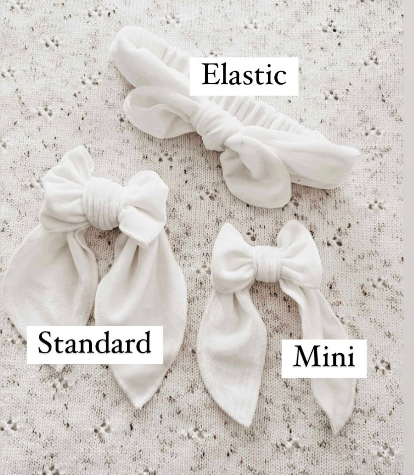 Snow velvet bow MINI clip