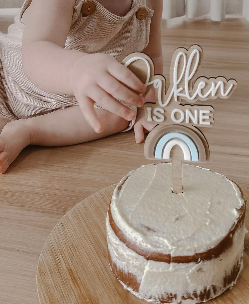 Rainbow cake topper