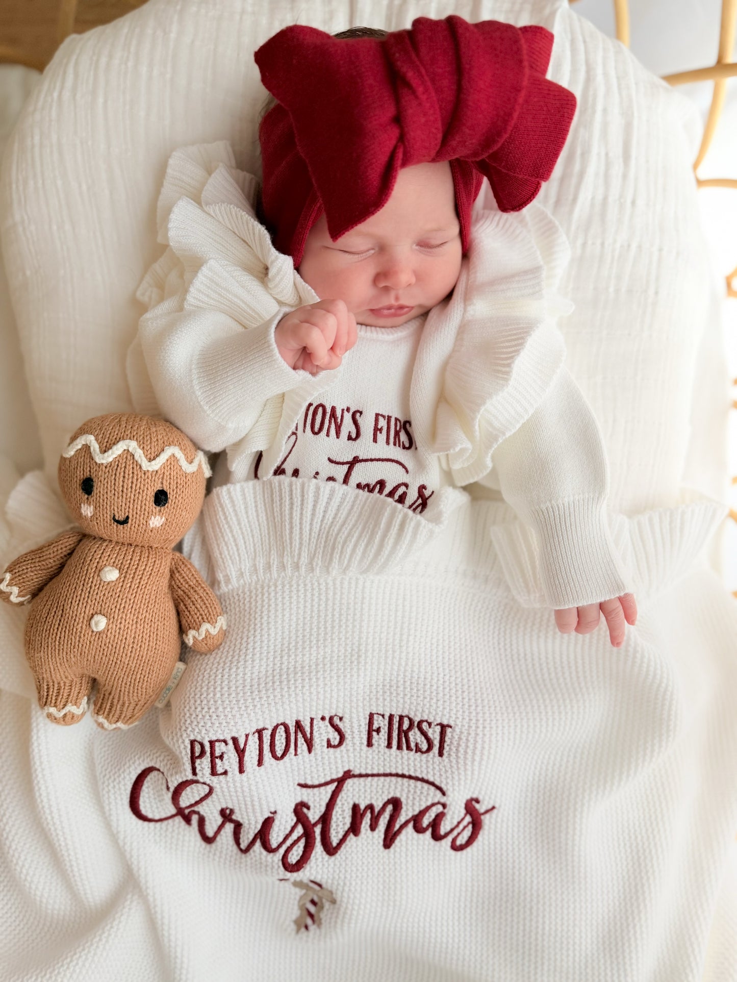 First Christmas personalised baby blanket