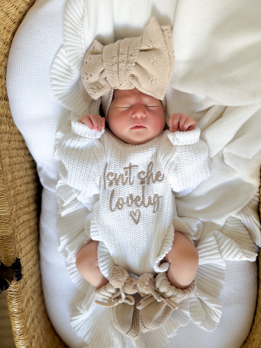 Isn’t she lovely newborn announcement romper