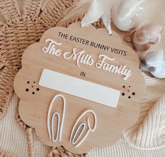 Easter countdown sign personalised for families