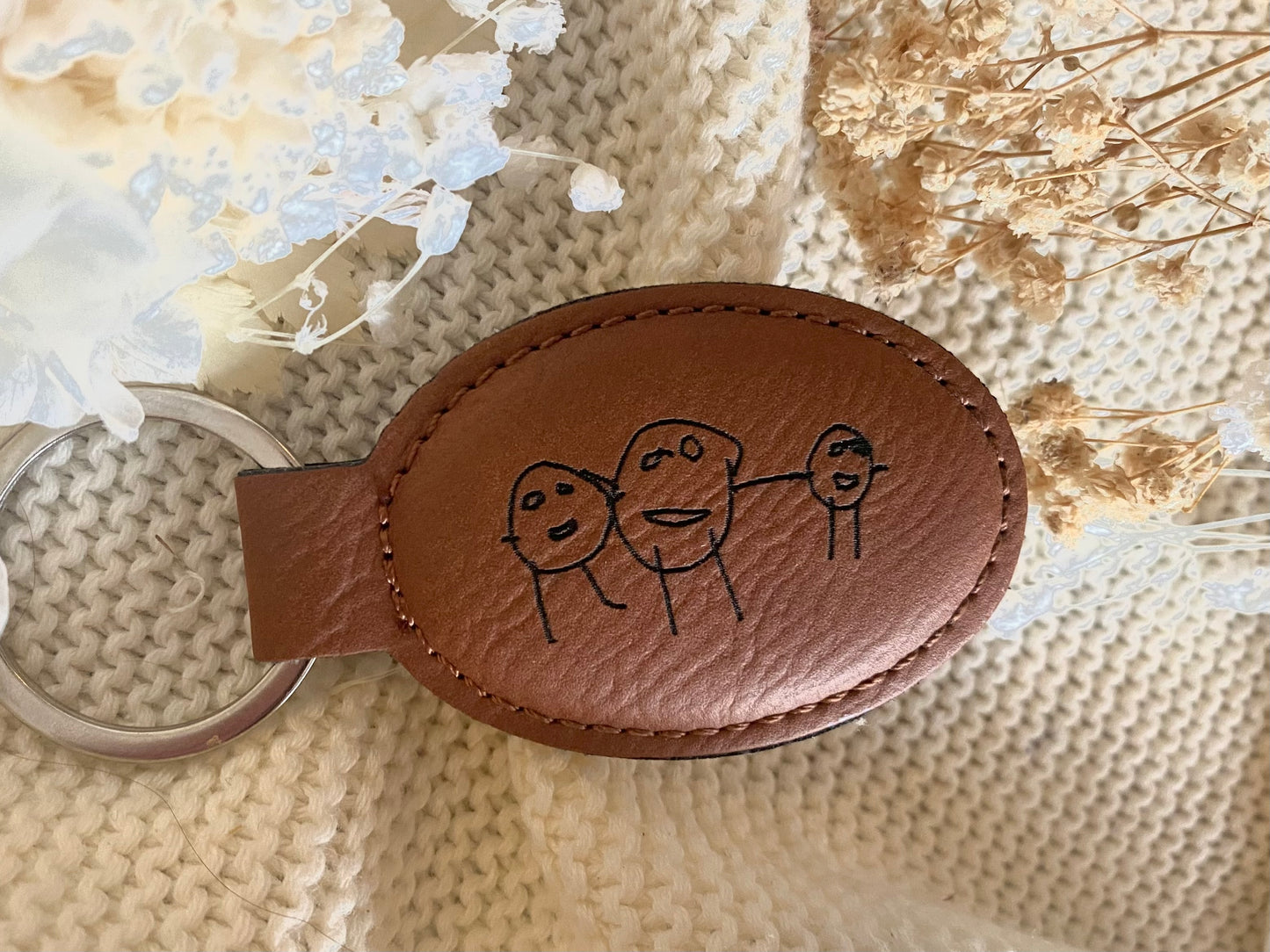 Personalised Father’s Day keyring chestnut