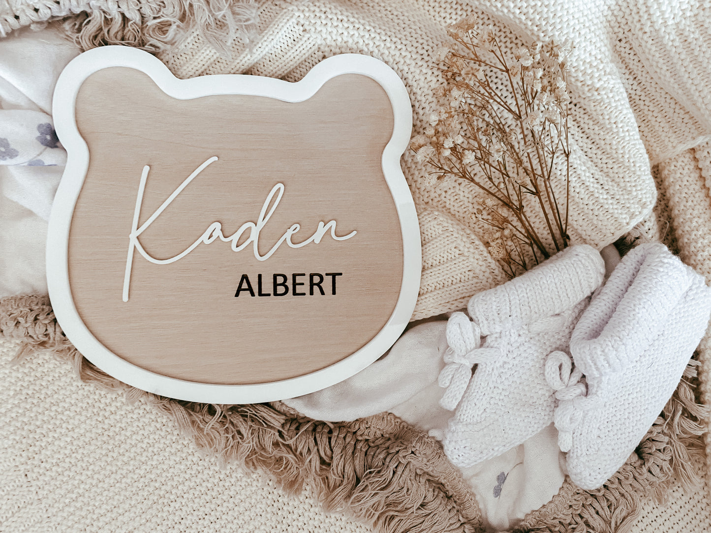 Baby bear birth announcement