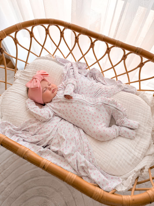 Peyton pink floral swaddle