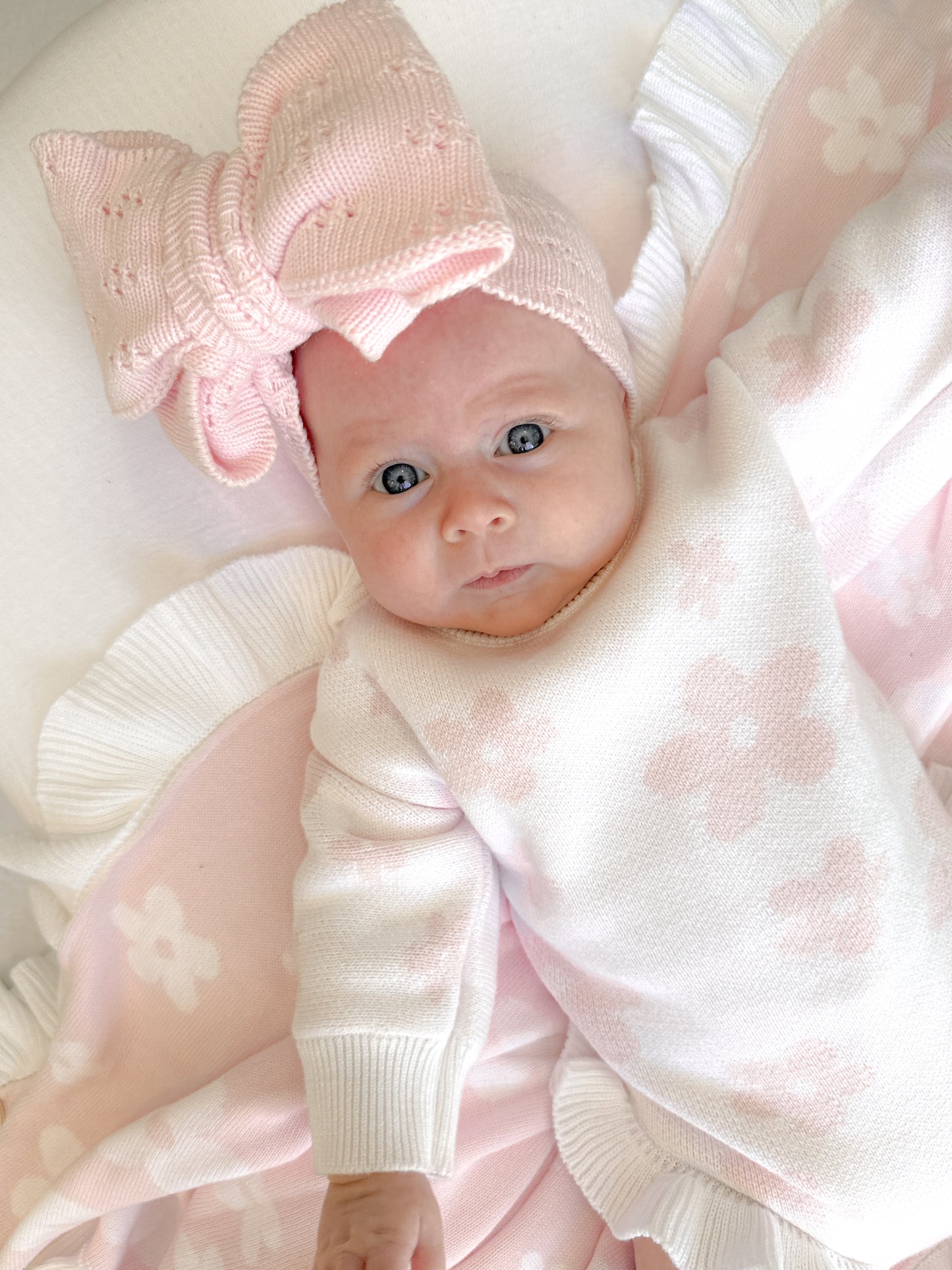 Flower pattern frill leg baby romper