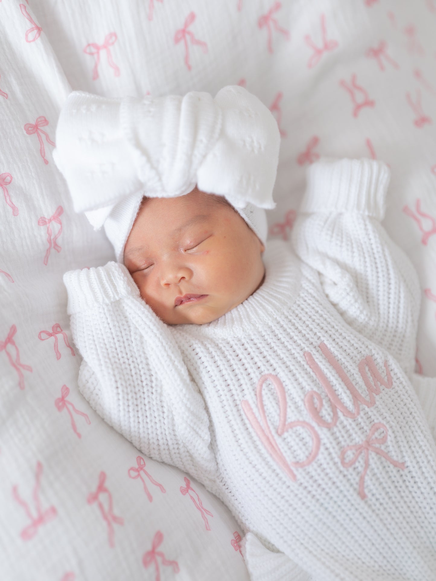 Personalised baby girl knit frill romper