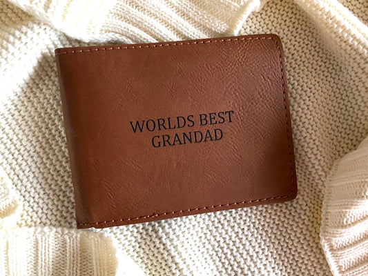 Personalised Father’s Day wallet chestnut