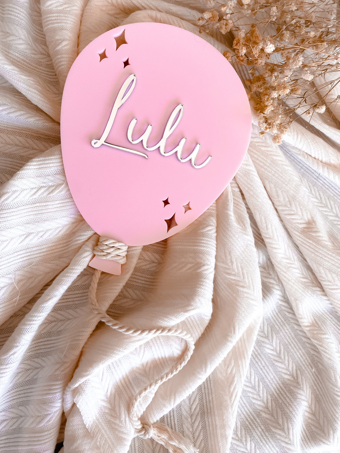 Acrylic personalised balloon sign