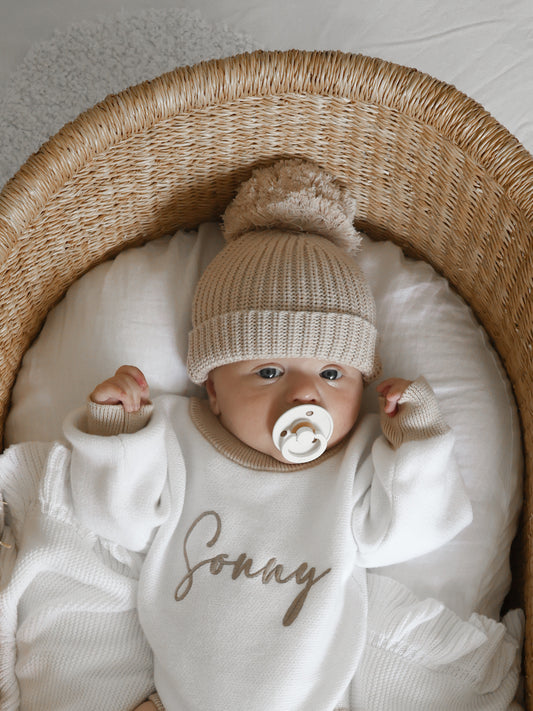 Oatmeal baby hat