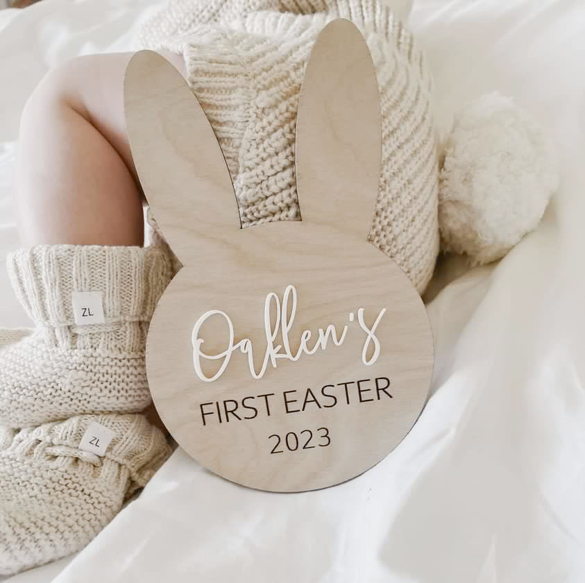 Babies first Easter personalised sign