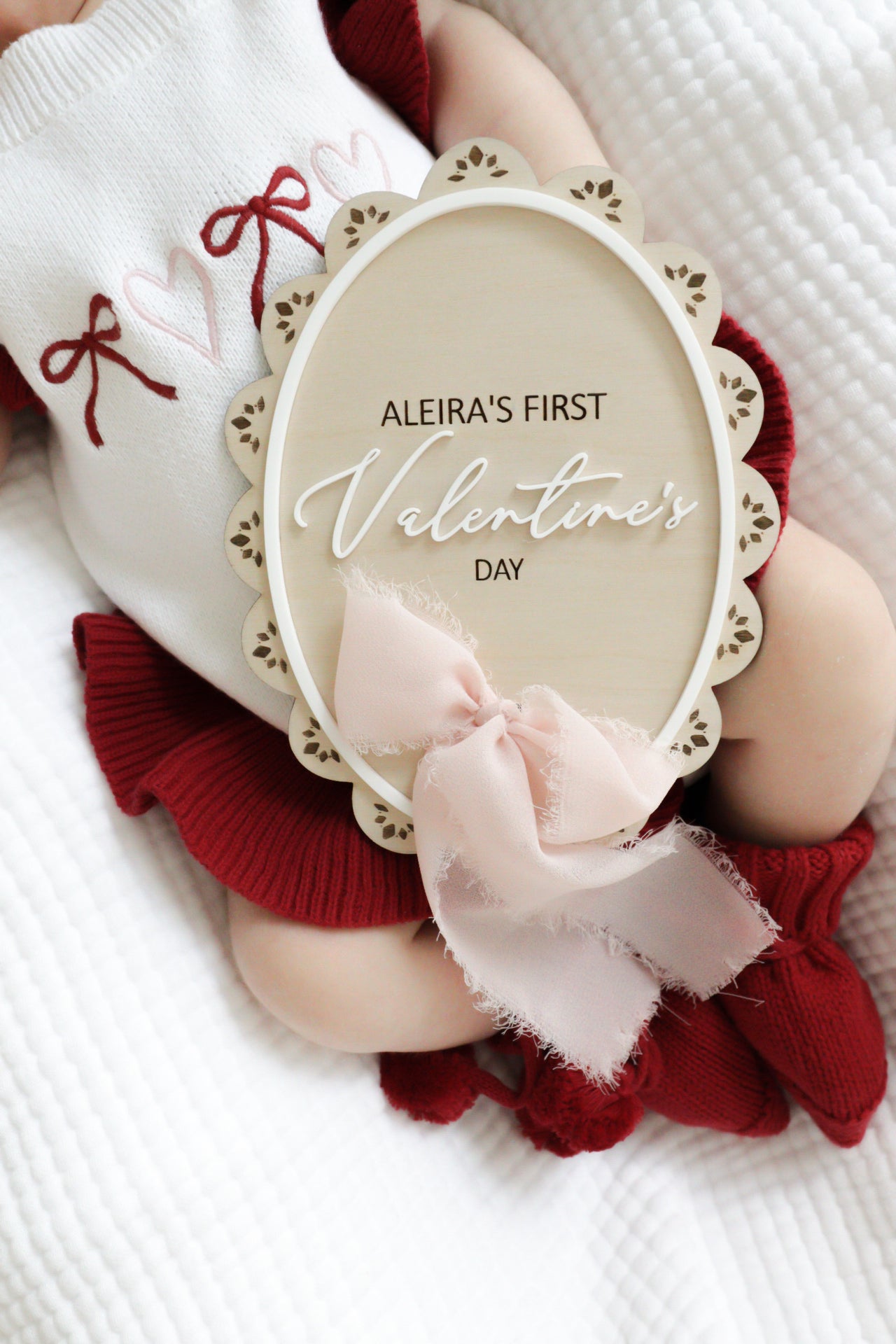 First Valentine’s Day scallop edge sign