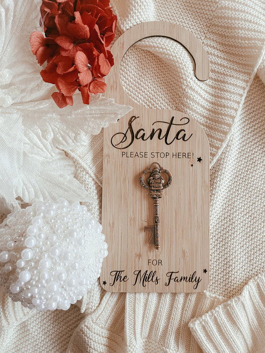 Santa stop here sign with Santa key