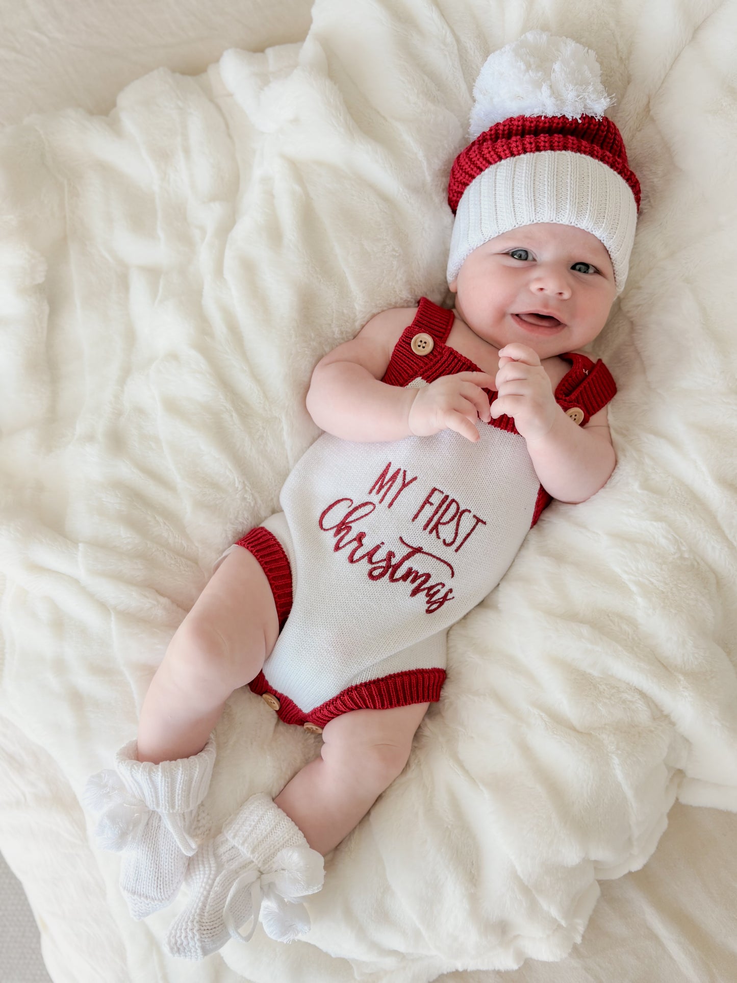 First Christmas summer style personalised romper