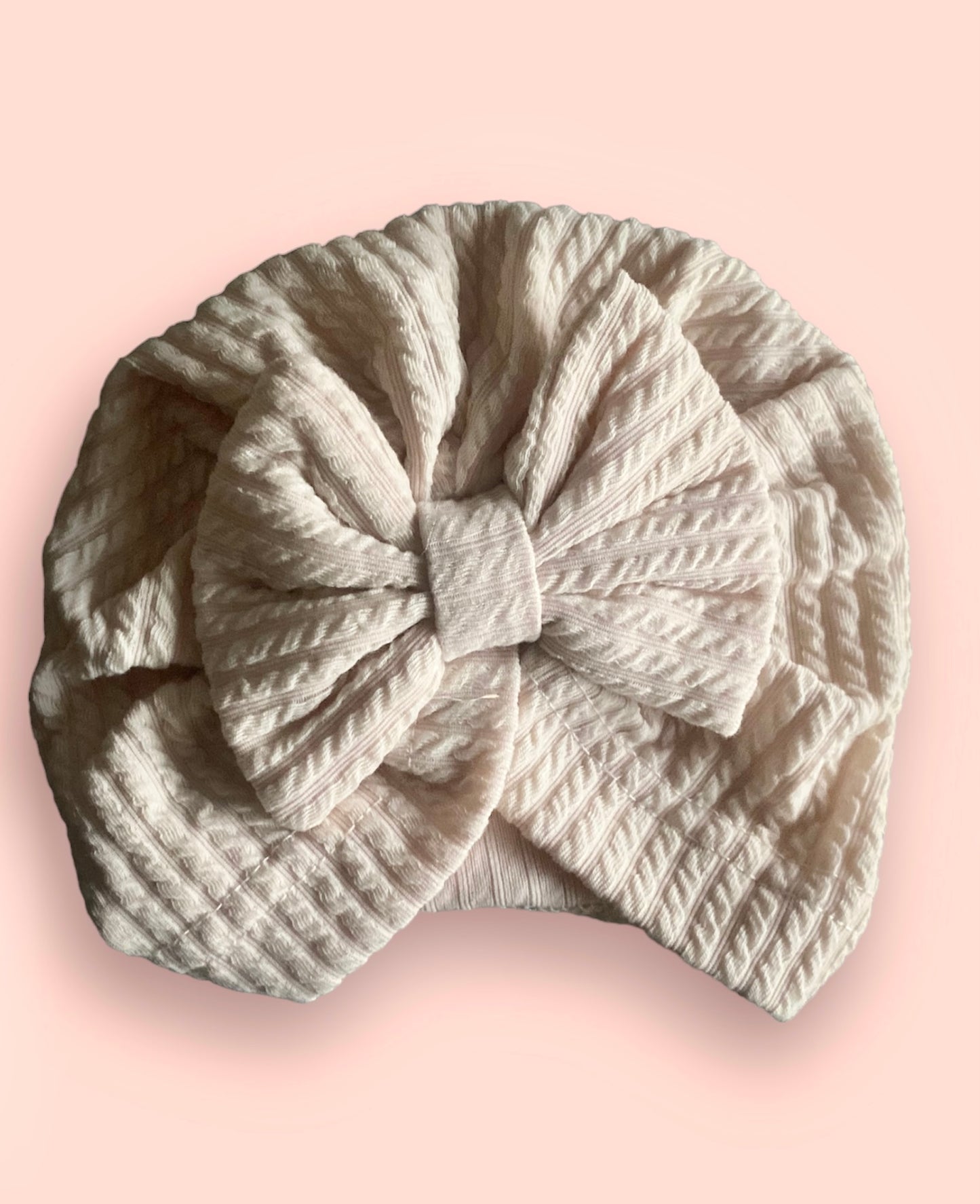 Cream baby bow hat