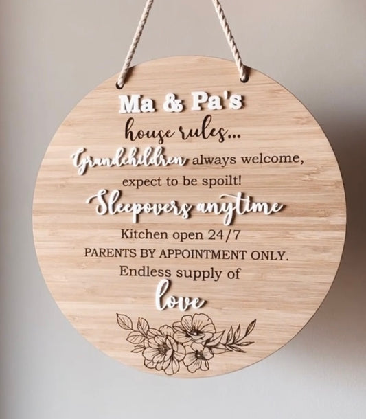 Grandparents house rules!
